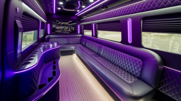 party bus rental interior davis